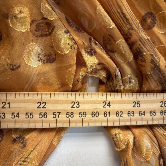 Marc New York Womens Boho Semi-Sheer Polka Dot Night Out Top Size M Gold Holiday - Picture 4 of 7